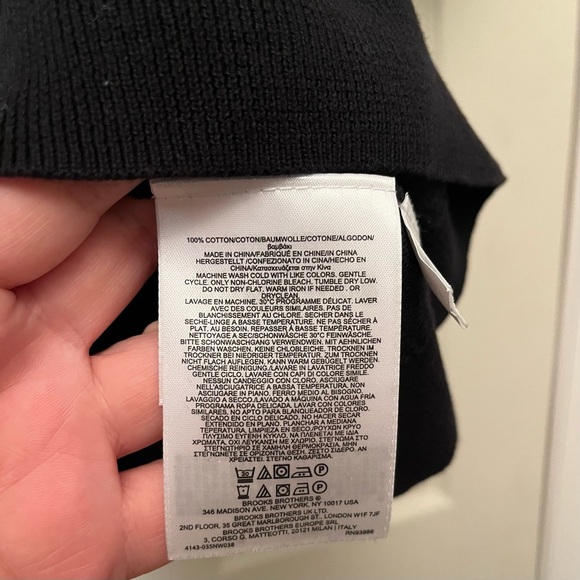 Brooks Brothers Women’s Black Tight Knit Tie Neck Short Sleeve Sweater- XS - Picture 4 of 6